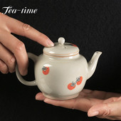 170 ml Retro Plannt Ash Glaze kerámia teáskanna Kézzel festett Datolyaszilva Art Pot Filter Ball Boutique Kung Fu Teafőző Samll Pot