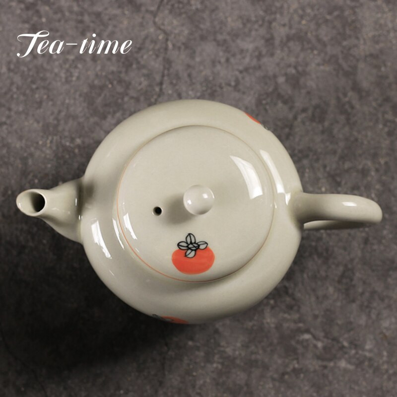 170 ml Retro Plannt Ash Glaze kerámia teáskanna Kézzel festett Datolyaszilva Art Pot Filter Ball Boutique Kung Fu Teafőző Samll Pot