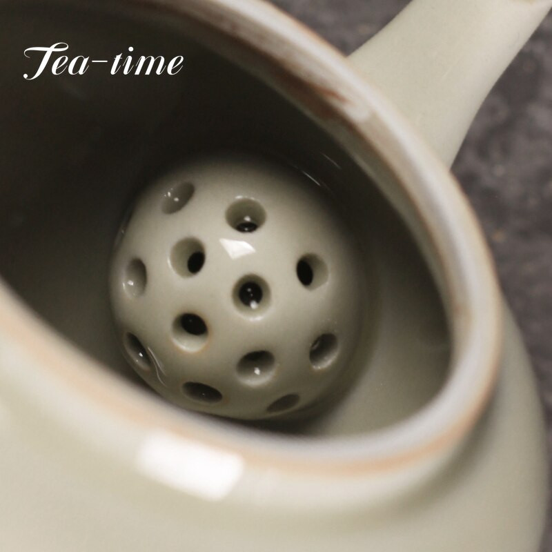 170 ml Retro Plannt Ash Glaze kerámia teáskanna Kézzel festett Datolyaszilva Art Pot Filter Ball Boutique Kung Fu Teafőző Samll Pot