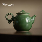 200 ml-es zöld üveg mázas kerámia kúpos edény kézzel készített Yue kemence Celadon Lake Stone teáskanna Kung Fu teáskészlet teafőző kézi edény