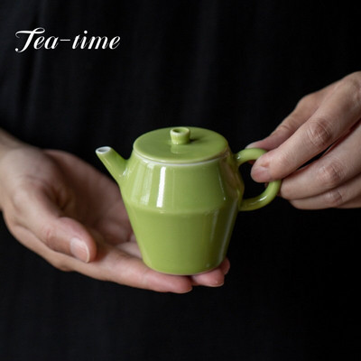 100 ml Boutique Apple Green Glaze Keraminis arbatinukas arbatos virimo aparatas Vienas puodas su filtro anga Buitinis mažas arbatos virdulys Kung Fu arbatos rinkinys