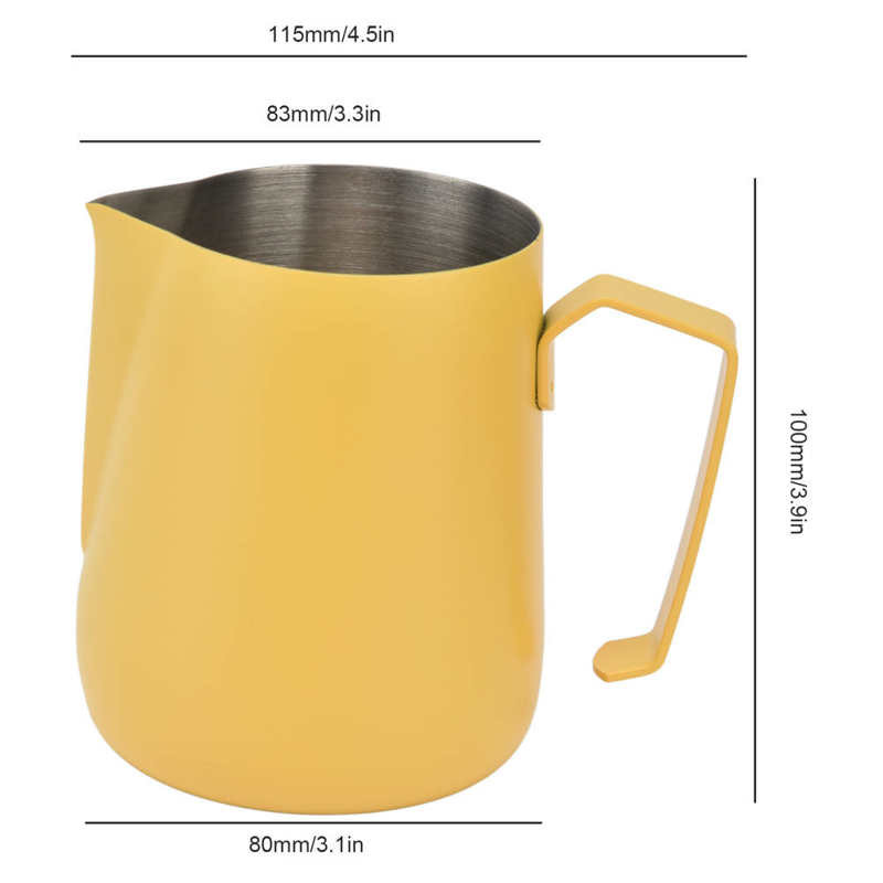 Putojimo ąsotis, atsparus kritimui, saugus maistui skirtas pieno putų ąsotis Integruotas kavos aparato dizainas