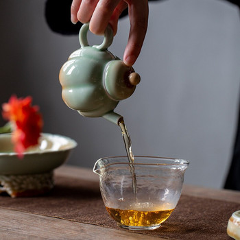 Νέο 125ml Retro Celadon Gradient Pumpkin Pot Exquisite Household Teapot Literati Sketch Pot Play Pot Tea Club Kung Fu Tea Tea