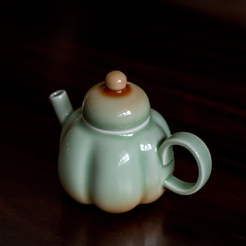 Új 125 ml-es Retro Celadon Gradient Pumpkin Pot Exquisite Household Teáskanna Literati Sketch Pot Play Pot Tea Club Kung Fu teáskészlet