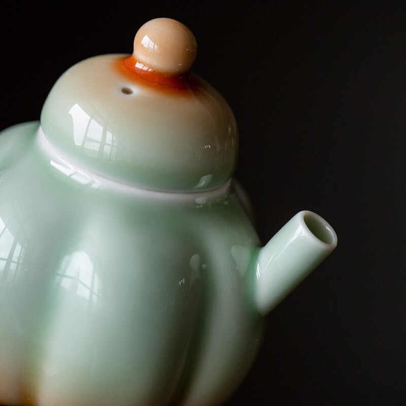 Új 125 ml-es Retro Celadon Gradient Pumpkin Pot Exquisite Household Teáskanna Literati Sketch Pot Play Pot Tea Club Kung Fu teáskészlet