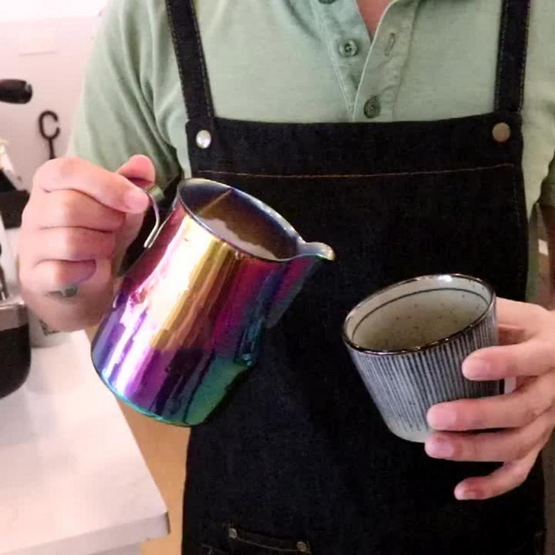 350 ml-es tejhabosító csésze csúszásmentes, rozsdamentes acél pontosságú eszpresszó tejgőzölő kancsó Cappuccino csészék Latte pot kávésbögre