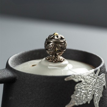 Απλή Μαύρη αγγειοπλαστική Λεπτό Scrub Κεραμικό Μονό Ιαπωνικό Στιλ Μεγάλο Μέγεθος Retro Stoneware Τσαγιέρα Πορσελάνη Τσαγιέρα