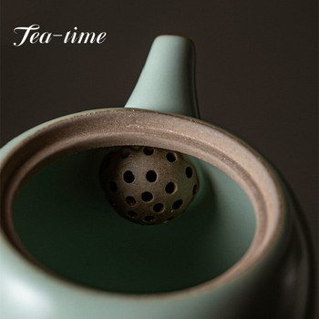 220ml Azure Porcelain Ru Kiln Teapot Office Meeting Guest Household Βραστήρας Ceramic Open Peice Can Raise Single Pot Kungfu Teaset
