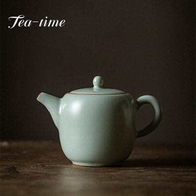 220 ml Azure Porcelain Ru Kiln Teapot Office Meeting Guest Household Чайник Ceramic Open Peice Can Raise Single Pot Kungfu Teaset