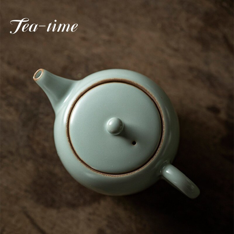 220 ml-es azúrkék porcelán Ru kemence teáskanna irodai összejövetel Vendégháztartási vízforraló Kerámia nyitott peice egyedényes kungfu teaset