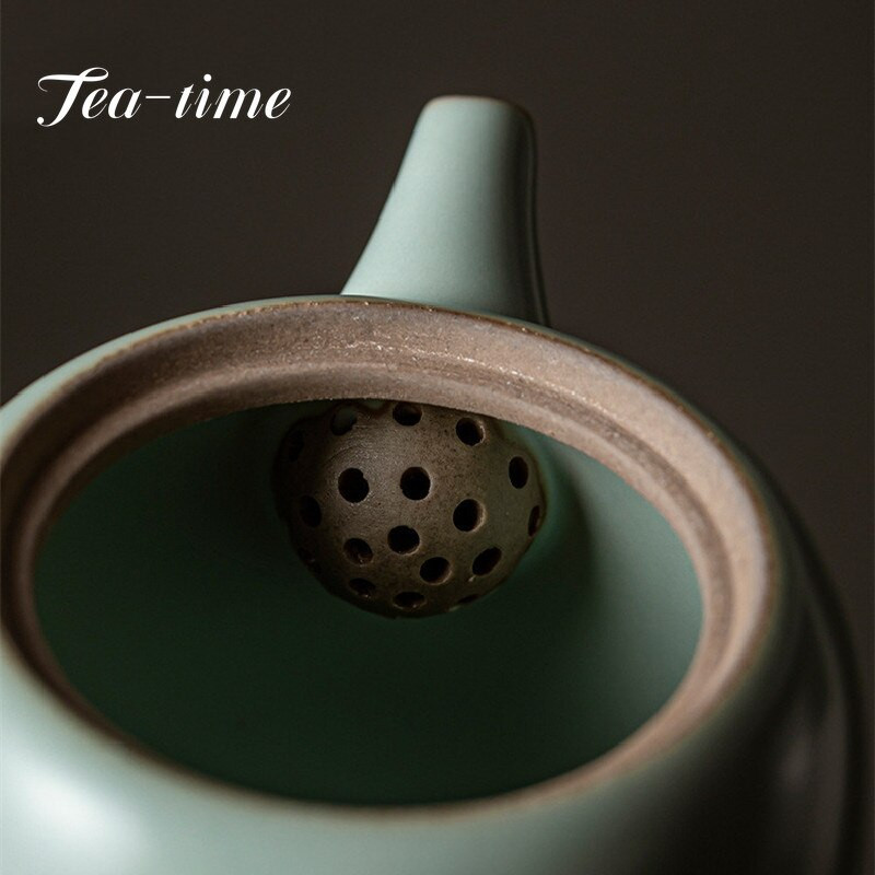 220 ml-es azúrkék porcelán Ru kemence teáskanna irodai összejövetel Vendégháztartási vízforraló Kerámia nyitott peice egyedényes kungfu teaset