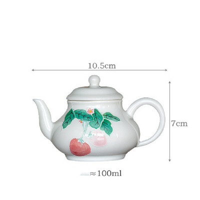 100 ml grynas rankomis dažytas braškių meno keraminis arbatinukas Vieno puodo buitinis arbatos virdulys eskizinis puodas su filtro anga Kung Fu teaset
