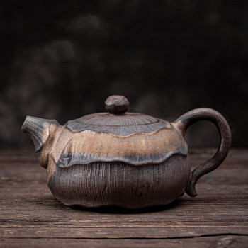 Японска позлатена желязна глазура Лотос Тамян Дръжка Саксия Керамичен Кунг Фу Чайник Единичен чайник Ръчен Ewer Pu\'er Устройство за приготвяне на чай