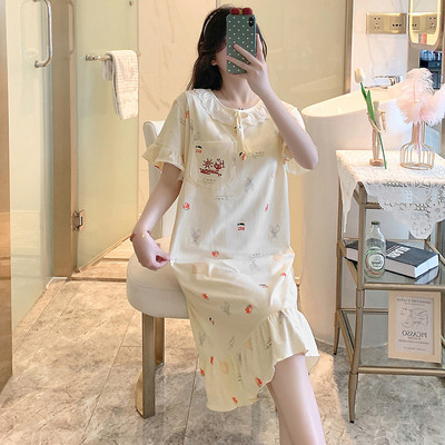 Нов модел дамска нощница с обло деколте и къс ръкав за кърмачки