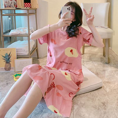 Нов модел дамска нощница с обло деколте и къс ръкав за кърмачки