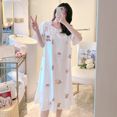 Нов модел дамска нощница с обло деколте и къс ръкав за кърмачки