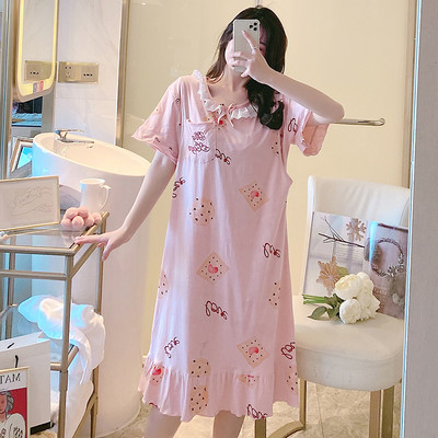 Нов модел дамска нощница с обло деколте и къс ръкав за кърмачки