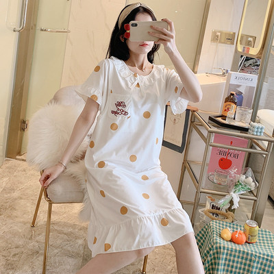 Нов модел дамска нощница с обло деколте и къс ръкав за кърмачки