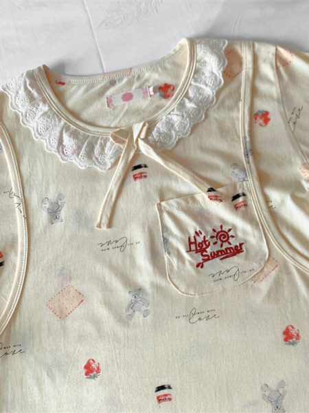 Нов модел дамска нощница с обло деколте и къс ръкав за кърмачки