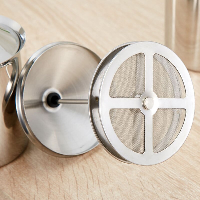 Kézi tejhabosító, rozsdamentes acél kézi pumpás tejhabosító kézi tejhabosító kancsók cappuccihoz és tejeskávéhoz