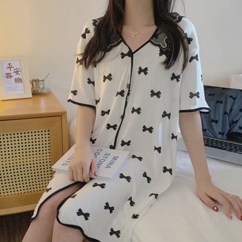 Mornea female Modal cotton cotton summer pregnant women\'s postpartum breastfeeding moon child clothes thin dress, cardigan feed pajamas