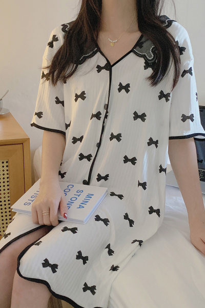 Mornea female Modal cotton cotton summer pregnant women's postpartum breastfeeding moon child clothes thin dress, cardigan feed pajamas