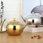 Ceainic 1.5L/2L Argintiu auriu Ceainic din oțel inoxidabil cu filtru Acasă modernă Hotel Cafea Restaurant Argintiu Aur Ceainic ceainic