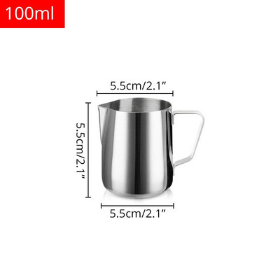 Rozsdamentes acél tejkancsó tejszínhabosító csésze 80/100/150/200 ml tejes csésze