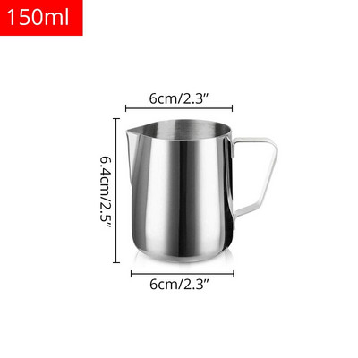 Rozsdamentes acél tejkancsó tejszínhabosító csésze 80/100/150/200 ml tejes csésze