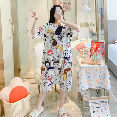 Нов модел дамска пижама с къс ръкав за кърмачки