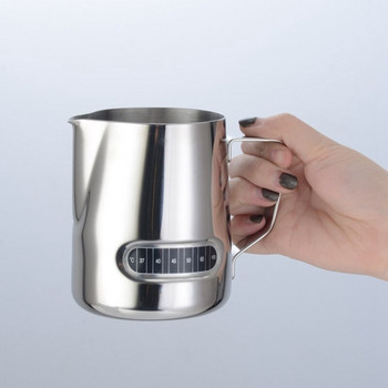 Ανοξείδωτη Στάμνα Καφέ Γάλα με Αφρώδη Γάλα με Θερμόμετρο - Φτιάξτε τέλειο αφρό για τον καφέ σας Cappuccino 350ml 550ml