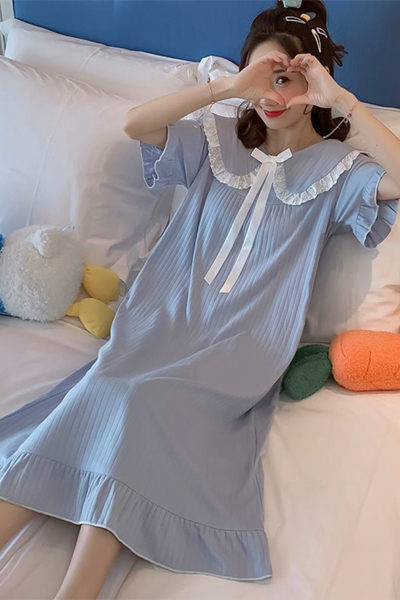 Нов модел дамска нощница с къс ръкав за кърмачки