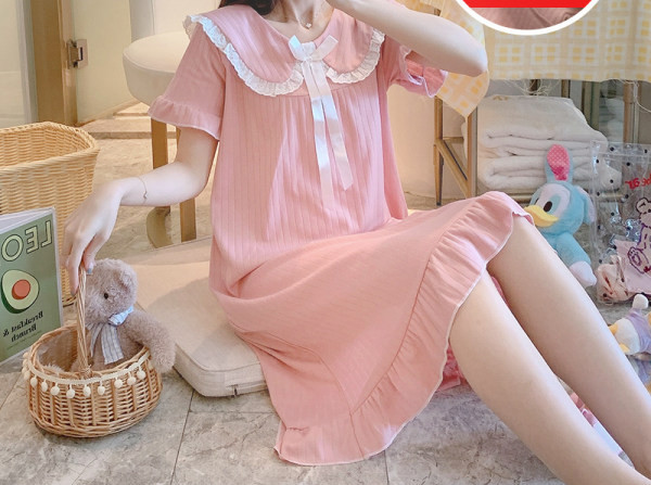 Нов модел дамска нощница с къс ръкав за кърмачки