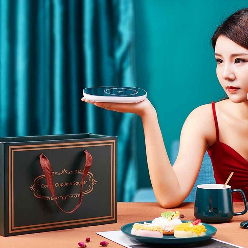 Elektrinis puodelio šildytuvo padėklas Stalinis arbatos pastovios temperatūros kavos puodelis Pieno puodelio šildytuvas Padėklas Keraminis puodelis Šildymo padėklas Biuras
