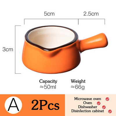 2 τμχ Μίνι Κεραμική Κανάτα Γάλα με Λαβή Αξεσουάρ Καφέ Φλιτζάνι Σάλτσα Κεραμικό Μπολ Καρυκεύματα Εργαλεία κουζίνας