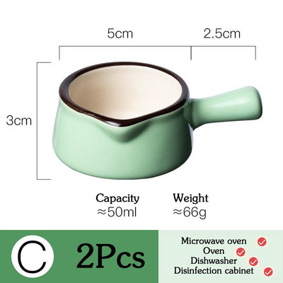 2 τμχ Μίνι Κεραμική Κανάτα Γάλα με Λαβή Αξεσουάρ Καφέ Φλιτζάνι Σάλτσα Κεραμικό Μπολ Καρυκεύματα Εργαλεία κουζίνας