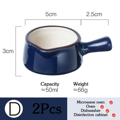 2 τμχ Μίνι Κεραμική Κανάτα Γάλα με Λαβή Αξεσουάρ Καφέ Φλιτζάνι Σάλτσα Κεραμικό Μπολ Καρυκεύματα Εργαλεία κουζίνας