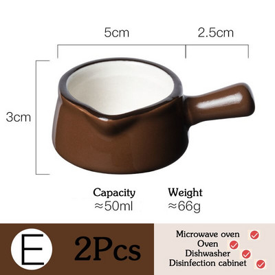 2 τμχ Μίνι Κεραμική Κανάτα Γάλα με Λαβή Αξεσουάρ Καφέ Φλιτζάνι Σάλτσα Κεραμικό Μπολ Καρυκεύματα Εργαλεία κουζίνας
