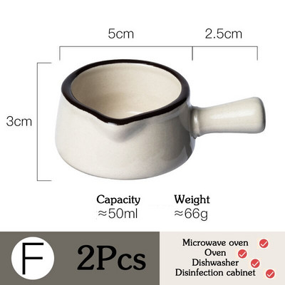 2 τμχ Μίνι Κεραμική Κανάτα Γάλα με Λαβή Αξεσουάρ Καφέ Φλιτζάνι Σάλτσα Κεραμικό Μπολ Καρυκεύματα Εργαλεία κουζίνας