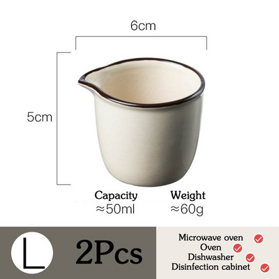2 τμχ Μίνι Κεραμική Κανάτα Γάλα με Λαβή Αξεσουάρ Καφέ Φλιτζάνι Σάλτσα Κεραμικό Μπολ Καρυκεύματα Εργαλεία κουζίνας