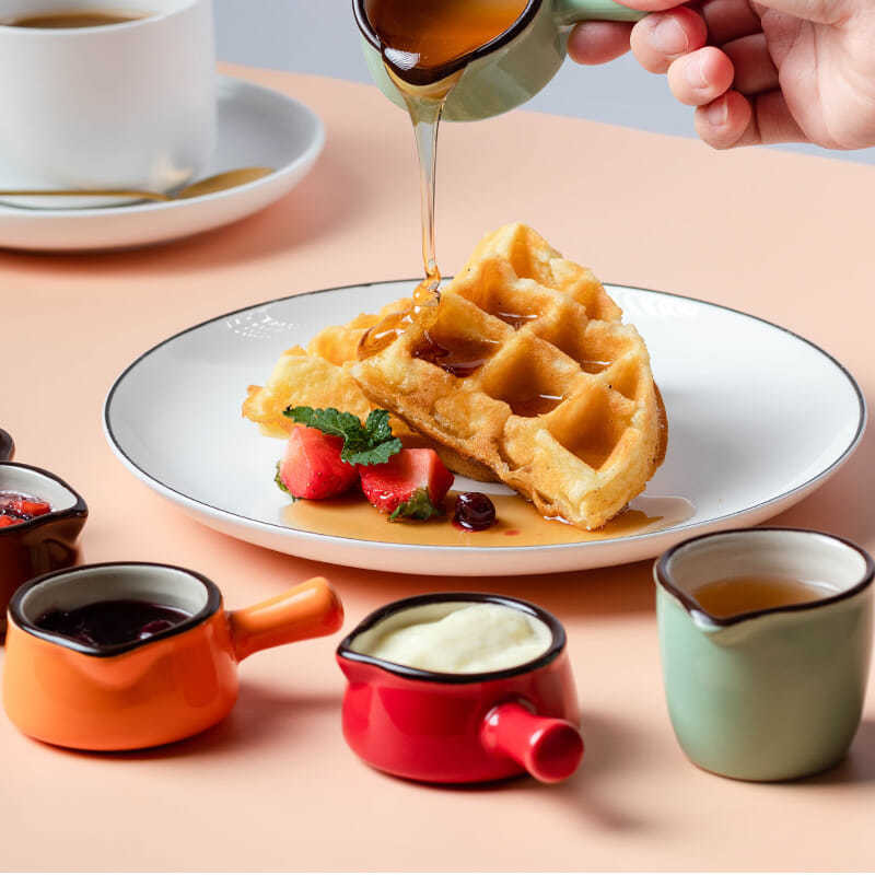 2 τμχ Μίνι Κεραμική Κανάτα Γάλα με Λαβή Αξεσουάρ Καφέ Φλιτζάνι Σάλτσα Κεραμικό Μπολ Καρυκεύματα Εργαλεία κουζίνας