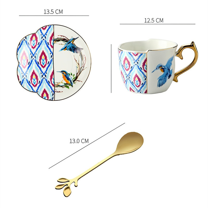 Keramika Kavos puodeliai Lėkštės Kostiumas Angliško stiliaus Originalumas Juodosios arbatos arbatos puodelis Buitinė popietės arbata Latte Juodos kavos puodeliai