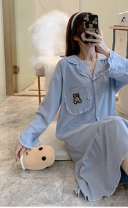 Cămașă de noapte casual pentru alăptare, cu mânecă lungă