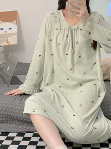 Cămașă de noapte casual pentru alăptare, cu mânecă lungă