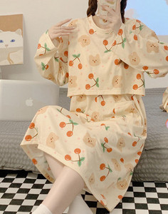 Cămașă de noapte casual pentru alăptare, cu mânecă lungă