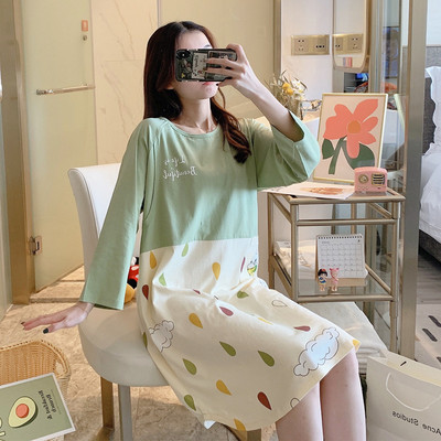 Cămașă de noapte casual pentru alăptare, cu mânecă lungă