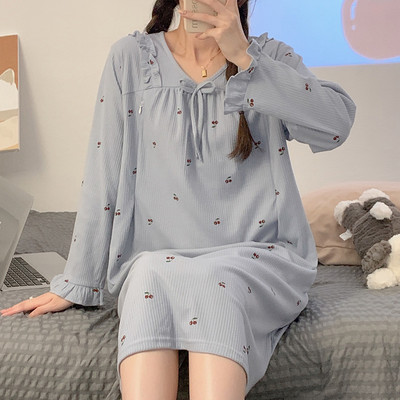 Cămașă de noapte casual pentru alăptare, cu mânecă lungă