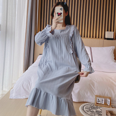 Cămașă de noapte casual pentru alăptare, cu mânecă lungă