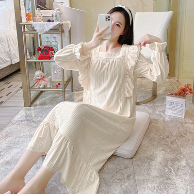 Cămașă de noapte casual pentru alăptare, cu mânecă lungă