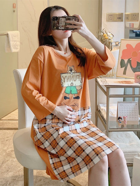 Cămașă de noapte casual pentru alăptare, cu mânecă lungă